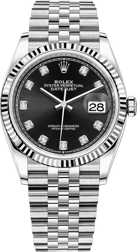 rolex datejust 36 black roman|rolex 36mm datejust diamond bezel.